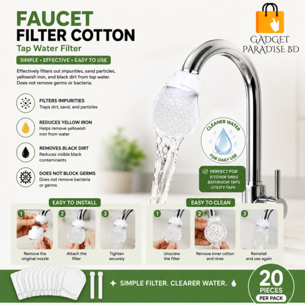 Faucet Filter Cotton ( ট্যাপ ওয়াটার ফিল্টার)